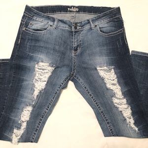 Reign Distressed Skinny Jeans Size 16 Plus Size
